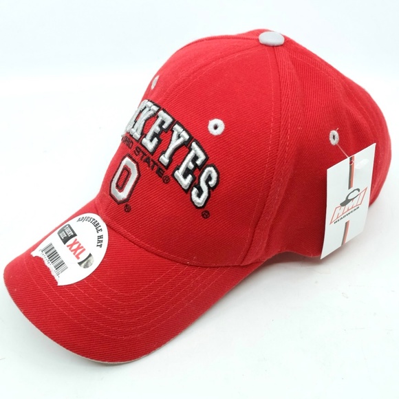 HMI HEADWEAR OHIO STATE BUCKEYES College Football Red Baseball Cap~ADJUSTABLE FI - Picture 2 of 4